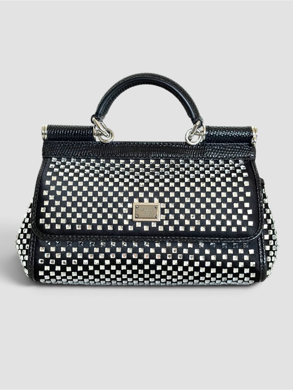 Dolce & Gabbana Black Sicily Small Satchel Bag